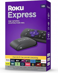 Roku Express HD voogedastusseade koos kiire HDMI kaabli ja standardse kaugjuhtimispuldiga (TV-juhtimine puudub), juhendatud h&auml;&auml;lestus ja kiire Wi-Fi