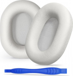 Aurivor Ehtne nahast asendusk&otilde;rvapadjad Sony XM5 m&uuml;rasummutusega k&otilde;rvaklappidele Premium WH-1000XM5 Pehme lambanahast k&otilde;rvapadi optimeeritud m&auml;luvahuga (Lamskin Silver)