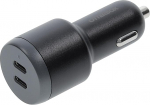 OtterBox Dual USB-C Port Auto kiirlaadija 65 W, autolaadija nutitelefonile ja tahvelarvutile, kukkumiskindel ja vastupidav, must