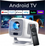 [Native 1080P FHD/AI visuaalne kalibreerimine] Smart Projector Dolby Audio, 600 ANSI luumenit, mini projektori 4K tugi, automaatne fookus ja keystone, Android 11, kaasaskantav projektor WiFi 6 ja Bluetooth 5.4'ga