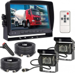 12V-24V 4 Pin auto tagumise vaate kaameras&uuml;steem RV Bus Trailer Truck 7" TFT LCD HD v&auml;rviline auto monitor 2 18 LED &ouml;ise n&auml;gemise veekindla tagumise vaate kaameraga
