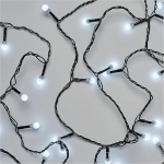 EMOS Cherry LED Fairy Lights, k&uuml;lmvalge siseruumides ja v&auml;listingimustes kasutamiseks, 20 m pikkune j&otilde;uluvalgustus 200 LED-iga pallikujulisel kujul, l&auml;bim&otilde;&otilde;t 1 cm, 8 valgusrežiimi, toiteallikas ja trafo, kasutamiseks