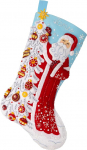 Bucilla, Snowy St. Nick Felt Applique 18" Stocking Craft Kit Perfect for Holiday DIY Arts and Crafts 89685E