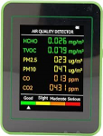 Alomejor Luftqualit&auml;tsdetektor, Tragbares Farb-LCD-Display, Mehrere Funktionen, for Zuhause, B&uuml;ro, Outdoor, Leichtes und Robustes ABS-Material (Wei&szlig; und Gr&uuml;n)