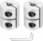 sourcing map Shaft Coupler, 6.35-8mm(ID), 25mm(L) Aluminum Alloy Rigid Joint Motor Accessories with Hex Wrench for 3D Printer, DIY Robot, Model CN, 2 Pieces