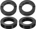 QUARKZMAN Pack of 4 Double Split Wave Collar 1-15/16 tolli v&otilde;llile Kaheosaline kinnituskaelus 3 tolli v&auml;lisl&auml;bim&otilde;&otilde;t 11/16 tolli laiusega mustast oks&uuml;deeritud terasest ohutuskaelus klamber stiiliga