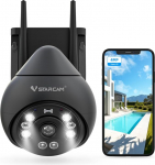 VSTARCAM v&auml;livalvekaamera 4MP WiFi kaamera kaabliga v&auml;likaamera 2.4G WiFi v&auml;likaamera must v&auml;rvilise &ouml;&ouml;vaatega, liikumistuvastusega, kohaliku/pilve salvestusruumiga