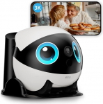 Enabot EBO Air 2 Plus FamilyBot, interaktiivne robot, 3K mobiilne koduvalve, valvekaamera koos AI vestluse (ChatGPT) ja autopatrulliga ning kahepoolse heli- ja videok&otilde;ne (Moon White)