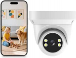 2,4GHz WLAN siseruumide valvekaamera, 355&deg; p&ouml;&ouml;re/kaldenurk, 2K resolutsioon, intelligentne liikumise j&auml;lgimine, infrapunane &ouml;&ouml;vaatlus, 2-suunaline heli, 32 GB SD-kaart kohalikuks salvestuseks.