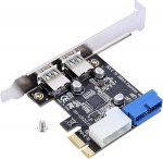 USB 3.0 PCI-E kaart, PCI Express kuni 2-pordiline USB laienduskaart, tugi 5Gbps, sisemine PCI-e USB3 Hub Converter host lauaarvutile, tugi