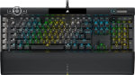 Corsair K100 RGB optiline mehaaniline m&auml;nguklaviatuur, OPX Optiline: RGB valgustus, PBT Double Shot klahvikatted, toetab Elgato Stream Deck, Qwertz paigutus, must, v&auml;lkkiirte ja lineaarne.