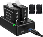 Homesuit Insta 360 Ace Pro aku 1800 mAh ja USB-laadija komplekt, mis &uuml;hildub Insta360 Ace Pro/Insta360 Ace kaameraga, sisaldab akukarbi ja SD-kaardi hoiukohta (2 tk).