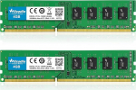 DDR3/DDR3L lauaarvuti m&auml;lu RAM 8GB Kit (2x4GB) 1600MHz CL11 U-DIMM Wlizedle PC arvuti m&auml;lumoodul PC3L-12800 240-pin 1.35V/1.5V Non-ECC Unbuffered 2Rx8 Upgrade lauaarvuti m&auml;lu, roheline