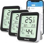 Govee termomeeter h&uuml;gromeeter, Mini LCD digitaalne temperatuuri ja niiskuse m&otilde;&otilde;tja koos teavitamise alarmiga, t&auml;pne h&uuml;gromeetri temperatuur, andmete salvestamine kasvuhoone veinikeldri jaoks (3 Pack)