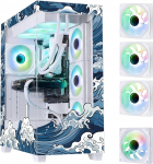 Arvutikarp keskformaadis BITFENIX CETO Premium Edition Wave (valge)