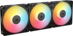 CORSAIR RS120-R ARGB 120mm PWM Reverse Fan - Reverse Rotor, +5V ARGB &uuml;hendused, 8 RGB LED-i, k&otilde;rge staatiline r&otilde;hk, Daisy Chain, Magnetic Strut Bearing, Zero RPM Mode - Triple Pack - must