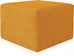 Deshome - Pouf jalgpadi diivan 63 x 63 x 44 cm Kangasist vetth&uuml;lgav sametne efekt: Pouf Footstool Stool Living Room Demeter Ochre Yellow: Stool Modern Design Sofa Living Room Bedroom Pouf Footstool Stool Living Room Demeter Ochre Yellow