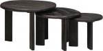 Nesting Couchtisch Set 3er Wei&szlig; Massivholz Mango 54x54x40 cm Modernes platzsparendes Design f&uuml;r Wohnzimmer Schlafzimmer oder kleine R&auml;ume