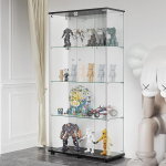 ROOMTEC B10400523D Vitriinkapp, klaas, must, 4 riiulit, topeltuksega