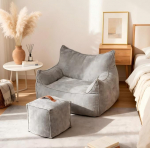 YU YUSING Bean Bag diivan koos tugitooliga, p&otilde;randakohvri seljatoega, diivan p&otilde;randatooli lugemistooliga Mugav XXL t&auml;iskasvanud suur laisk diivan, Bean Bag tool l&otilde;&otilde;gastav tool magamistuba elutuba Cloud Velvet Hall