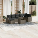 Homgoday Garten-Sofagarnitur Ecksofa & Mittelsofa Set - Grau - PE-Rattan - 62x62x69 cm - f&uuml;r Terrasse und Innenhof Model3267430