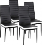 YIMING 4 s&ouml;&ouml;gitoolist koosnev komplekt S&ouml;&ouml;gitoolide seljatugi K&ouml;&ouml;gitoolid Metallist jalad (must, valge, 40&times;39&times;98cm)