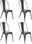 Komplekt 4 virnastatavat s&ouml;&ouml;gitooli metallist t&ouml;&ouml;stuslikus stiilis Vintage Sobib siseruumides &otilde;ues aiatool 85x45x45cm
