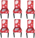 Trimming Shop Christmas Dining Chair Covers Stretch eemaldatav pestav Spandex Slipcovers k&ouml;&ouml;k Bankett tseremoonia Hotell Santa tr&uuml;kitud punane Pack of 6