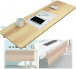 90&deg; verstellbare Tastaturablage aus Holz, 55 65 75 x 25 cm, Schreibtischverl&auml;ngerung mit C-Klemme, ohne Bohren, ideal zum Tippen und Spielen, ergonomisches Design