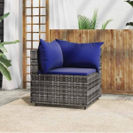 Gartenm&ouml;bel Ecksofa Schwarz mit Kissen, Outdoor Ecksofa Poly Rattan f&uuml;r Garten, Gartenecke mit Kissen Schwarz PE Rattan, 4-TLG. Garten-Lounge-Set