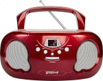 Groov-e GVPS733/RD Kaasaskantav CD-m&auml;ngija AM/FM-raadio, 3,5 mm AUX-sisend, k&otilde;rvaklapipesa, LED-ekraan, punane, 21 x 23 x 10 cm.