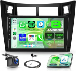 Rimoody 8 Core 6G+128G Android Autoradio f&uuml;r Toyota Yaris 2005-2011 Wireless Carplay Android Auto GPS Navi WiFi 360&deg; Panorama, 9 Zoll puuteekraaniga raadio Bluetooth FM/RDS/DSP EQ/USB/SWC R&uuml;ckfahrkamera
