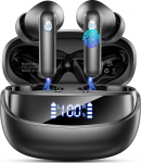 Nerunsa Bluetooth k&otilde;rvaklapid, traadita Bluetooth 5.4 3D Bass Stereo, 50 tundi m&auml;nguaega k&otilde;rvaklappides 4 ENC m&uuml;rasummutusmikrofoniga, k&otilde;rvaklapid LED-ekraaniga