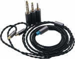 Tasakaalustatud kaabel koos 4,4 mm, 2,5 mm, 3,5 mm adapteriga Sennheiser IE 100 PRO/IE 400 PRO/IE 500 PRO k&otilde;rvaklappide k&otilde;rvaklappidele, 3-in-1 asenduskaabel h&otilde;bedase kattega uuenduskapsel (must)