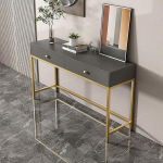 Beistelltisch Schmal, Flur Regal Schmal, Konsolentisch im Industriestil mit 2 Schubladen f&uuml;r Wohnzimmer, Flur und Schlafzimmer, Einfache Montage(Gray,80x30x80cm/31x12x31in)