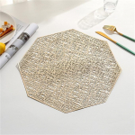 PVC &uuml;mmargune &otilde;&otilde;nes lauapadi, PVC laualusad, 6 tk, 38 x 38 cm, mitmev&auml;rviline (kuldne)