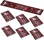 7st&uuml;cke Weihnachtstischl&auml;ufer und Platzsets Set f&uuml;r Tischdekoration L&auml;ufer und Sets f&uuml;r Festliche Winterfeste Polyester Hitzebest&auml;ndig und rutschfest Indoor und Outdoor Geeignet