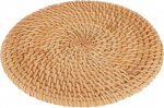 Zerodeko 1st&uuml;ck Chic Woven Placemat F&uuml;r Tischdekoration Hitzebest&auml;ndiger Runder Platzmatte Aus Hochwertigem Rattan F&uuml;r Esszimmer Partys Und Besondere Anl&auml;sse