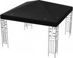 FANTASK Gazebo katuse asenduskate, 3 x 3 m asenduskatus Gazebo koos kinnitusvahenditega, vetth&uuml;lgav ja stabiilne &uuml;hekordne katus aiamaja Gazebo jaoks (must)