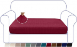 Granbest High Elastic Diivan Seat Cushion Cover Super Soft Diivan Seat Cover Diivan Padja Kaitsja Jacquard Spandex kangas elastse p&otilde;hjaga (2 istekohta, veinipunane)