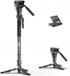 COMAN Carbon Fiber Monopod 69-tolline kaamera monopood koos jalgadega, kerge reisistatiiv koos kiirkinnitusplaadiga kaamera, DSLR, videokaamera jaoks, maksimaalne koormus 10kg (M1ProV5)
