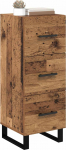 vidaXL Sideboard Reclaimed Wood 34,5 x 34 x 90 cm komposiitpuidust ja rauast, avar hoiuruum, ristk&uuml;likukujuline k&uuml;ljepaneel, rustikaalne stiil, vastupidav puidust lahendus teie elutuppa