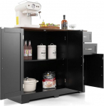 GOPLUS Sideboard k&ouml;&ouml;k, k&ouml;&ouml;gikapp uste ja 2 sahtliga, buffetkapp t&ouml;&ouml;tasapinnaga ja reguleeritava riiuliga, hoiukapp k&ouml;&ouml;ki ja elutuppa, 100 &times; 40 &times; 78 cm (must)