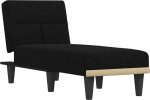 vidaXL Chaise Longue, diivan 3 asendis istumiseks, l&otilde;&otilde;gastumiseks, magamiseks, reguleeritav, diivan elegantses v&auml;limuses, lamamistooli diivanvoodi, Lounge diivan, lamades diivan, must kangas