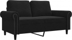 vidaXL diivan 2-kohaline, Lounge diivan diivan koos k&auml;etugede seljapatjadega, elutoa diivan disain diivan metallist raam, istumism&ouml;&ouml;bel kahe istekohaga, must sametiga