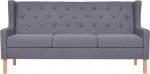 Tidyard 3-kohaline diivan Diivan Skandinaavia stiilis kolmekohaline diivan Hall kangas 180 x 68 x 90 cm (B x S x K x K)