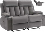 VEVOR Loveseat l&otilde;&otilde;gastav tool, elektriline lamamistool soojusfunktsiooniga ja massaažiga, sametist massaažitool USB-pistikutega ja joogihoidjatega ning k&uuml;ljetaskutega, TV-tool elutuppa, hall