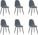 vidaXL 6 x s&ouml;&ouml;gitoa toolid, k&ouml;&ouml;gitoolid, polsterdatud toolid, s&ouml;&ouml;gitoolid, toolide komplekt, elutoa toolid, tumehall, sametist