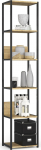 AKORD t&ouml;&ouml;stuslik riiul 40 cm | Loft raamaturiiul | Moodne kapp | Raamatute riiul | 6 riiulit | Funktsionaalselt stabiilne | Laius 40 x k&otilde;rgus 192 x s&uuml;gavus 32 cm | Kaal 17,20 kg | Must/Artisan Tammepuu