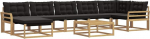 Outdoor-Sofagarnitur 7-Sitzer Gartenlounge-Set aus massivem Akazienholz, modulares Lounge-M&ouml;bel mit komfortablen Kissen f&uuml;r Garten und Terrasse, Langlebig
